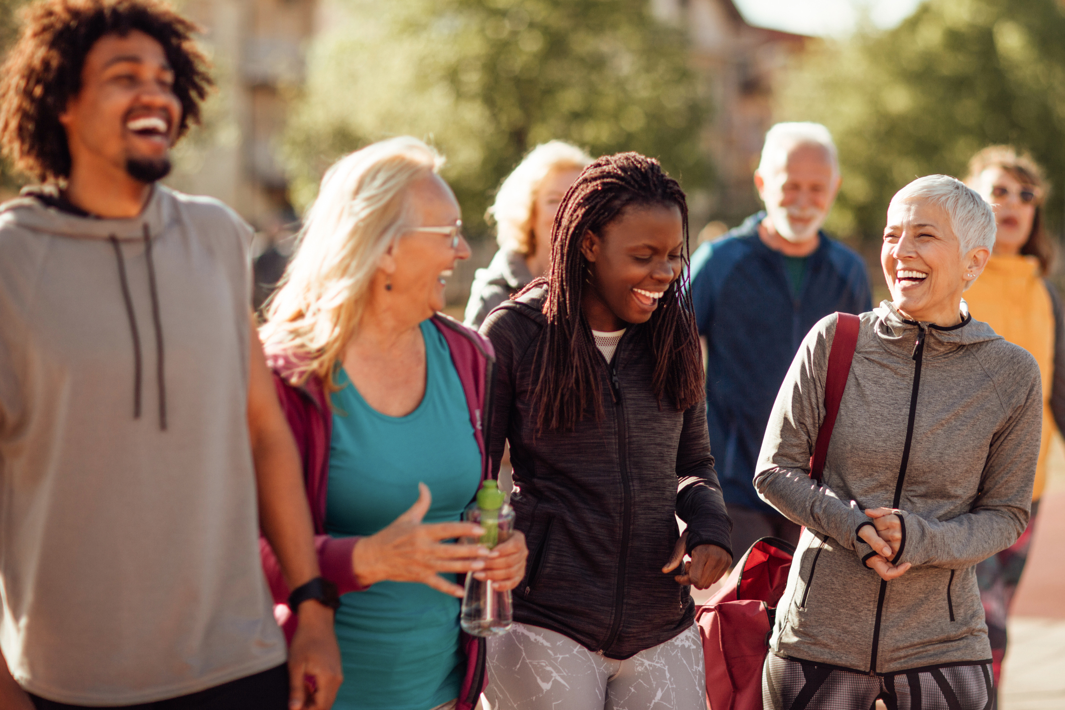 Group of people on a recovery walk.